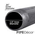 thumbnail image 3 of PIPE DÉCOR 1/2? x 36? Malleable Cast Iron Pipe Nipple, Pre Cut Connectors, Industrial Steel Grey Fits Standard Half Inch Black Threaded Pipes Nipples and Fittings, Build Vintage DIY Furnitur, 3 of 3