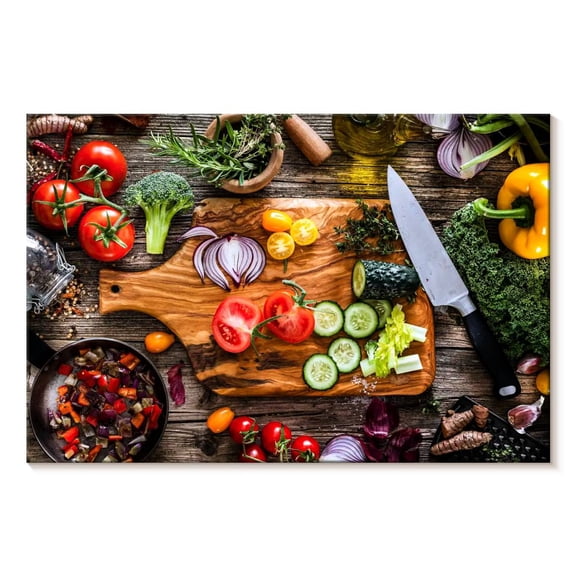 Elephant Stock Vegetable Fresh Ingredients Wall Art - Horizontal Canvas Wall Art - Kitchen Wall Decor - Food And Drink Canvas - Orange And Red Decor - 12" x 8"