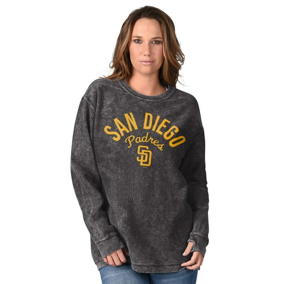 Women's G-III 4Her by Carl Banks Black San Diego Padres Comfy Cord Pullover Sweatshirt