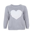 thumbnail image 3 of Pull-Over Tricoté à Manches Longues Motif Cœur pour Femmes Saint-Valentin Noir TTG, 3 of 8