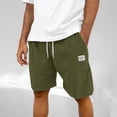 thumbnail image 2 of Wyobmus Mens Corduroy Shorts Casual Short Drawstring Elastic Waist Lightweight Summer Beach Shorts with Pocket Olive Green, 2 of 7
