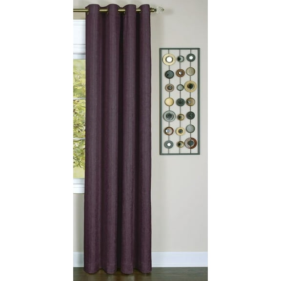 Fitzgerald - Lined Grommet Window Curtain Panel - 50x63 Aubergine