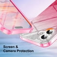 thumbnail image 4 of iPhone 16 Plus Case with Screen Protector, Gradient Color Feather Pattern Full Body Shockproof Protective Anti-Scratch Drop Proof Slim Fit Phone Case for Apple iPhone 16 Plus, Rose, 4 of 6