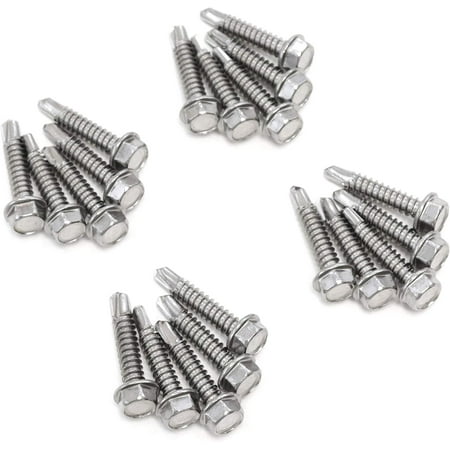 

20 Marine Head Self Drilling Set Number 14 X 1.25 Inches For Wood Metal Plastics 304 SS Stainless Steel Corrosion Resistant