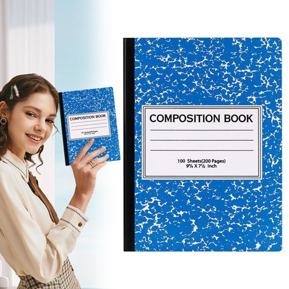 DJJGXAN 1 Pack Composition Notebook, Wide Ruled Composition Notebooks, Wide Ruled Paper, 200 Pages (100 Sheets), 9-3/4x7-1/2