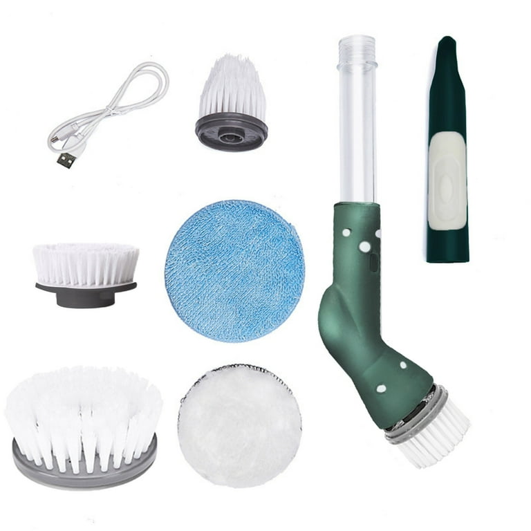 Electric Spin Scrubbers in Clearance,Cordless Spin Scrubbers With 5  Replaceable Brush Heads And Adjust Extension Handle,Power Cleaning Brush  For