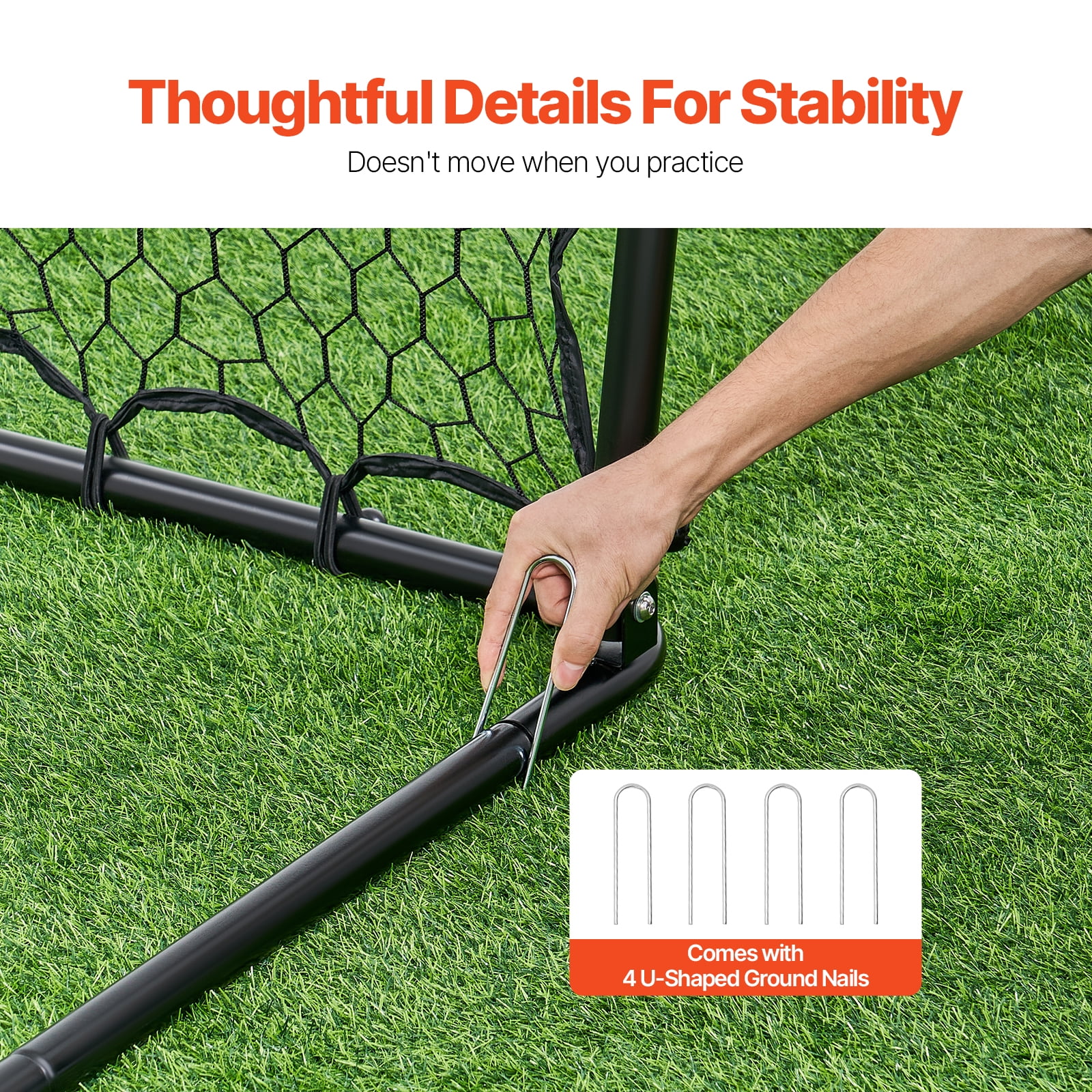 KFFKFF Football Return Net, 34"x34" Bounce-Back, Compact Soccer Practice Gear, Completely Flexible Angles Target Net, Tools & Apparatus for Children, Adolescents & All Ages