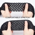 thumbnail image 3 of Cinta elástica de crochet de 5,5 yardas y 2,8" de ancho para diadema, accesorio para el cabello, top de tubo, color negro., 3 of 9