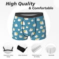 thumbnail image 2 of Men's Boxer Briefs, Cute Snail Print Blue Soft Comfy Mens Underwear Boxer Briefs Breathable With Widen Waist, 2 of 7