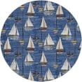 thumbnail image 2 of Addison Rugs Dream Shag Premium Machine Washable Transitional Sailboat Navy Round Rug, 8' x 8', 2 of 8