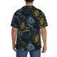 thumbnail image 3 of Balery Sunflowers Camisa Casual de Manga Corta con Botones para Hombre, Texturizada, Estilo Cubano, para Playa, Verano-Small, 3 of 5