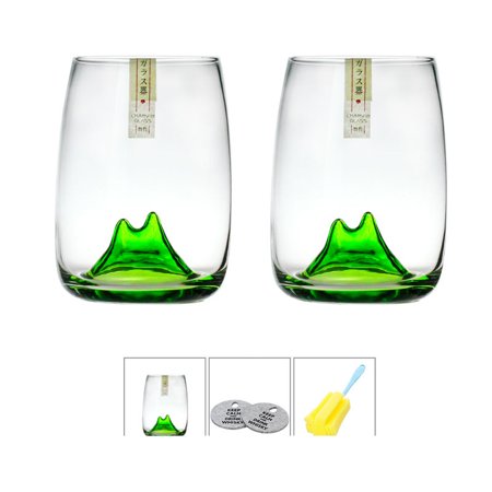 

Livesture Green Mountain Cup Wine Glass Glass Tea Cup Water Cup Green 2PCS
