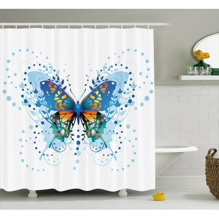 Swallowtail Erfly Shower Curtain Stylized Animal With Twigs Swallowtail Erfly Shower Curtain Stylized Animal With Twigs Curls And Dots Abstract Art Fabric