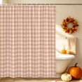 thumbnail image 5 of Peach Pink Plaid Shower Curtains for Bathroom, Gingham Checked Minimalist Modern Waterproof Fabric Shower Curtain, Decorative Bathroom Curtain for Bathtub, 72"x84", No Hooks Included, 5 of 9