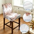 thumbnail image 4 of Coffee Eucalyptus Bar Stool Cover Set of 4, Spring Summer Farmhouse Leaves Watercolor Stretch Bar Chair Cover, Removable Washable Pub Counter Stool Chair Slipcover for Kitchen Dining Room Pub Cafe, 4 of 9