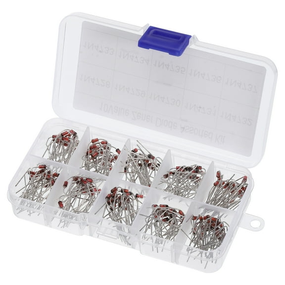 Uxcell Zener Diode Assorted Kit, 200 Pack 10 Values Element in a Box for Electrical