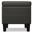 thumbnail image 3 of Afton 48 inch Wide Contemporary Rectangle Storage Ottoman Bench in Tanners Brown Vegan Leather, 3 of 13