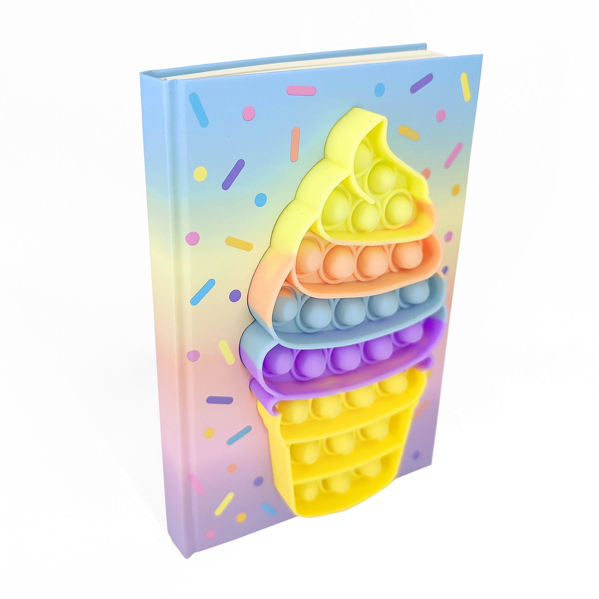 Pen + Gear Pop-It Fidget Journal, Colorful Ice Cream Cone, Lined Paper, Hardbound