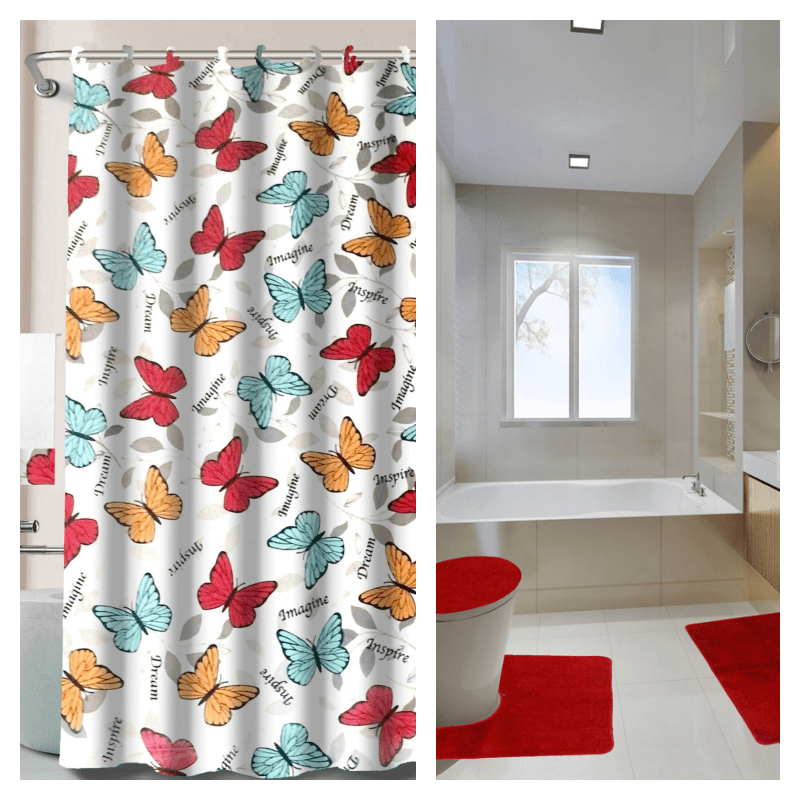 Details about   Zen Lotus Bloom Shower Curtain Toilet Cover Rug Mat Contour Rug Set 