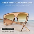 thumbnail image 6 of FEISEDY Trendy Baddie Oversized Sunglasses Square Hiphop Flat Top Large Shades for Women Men B2780, 6 of 14