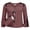Dark Red, variant on Women's Long Sleeve Adaptive Tops with Drain Pockets Side Snap for Post Surgery Recovery and Port Access