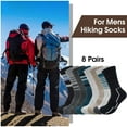 thumbnail image 5 of KOITHOT 8 Pairs Wool Socks for Men, Crew Socks Thermal Warm for Winter Work Hiking, 5 of 6