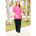 thumbnail image 3 of Catherines Women's Plus Size Petite Suprema Embroidered Notch-Neck Tee, 3 of 6