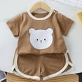 thumbnail image 2 of Bovxnpu Boys Girls 2 Piece Outfits, Girl Short Set Cute T-Shirt Shorts, Short Sleeved Set Baby's Summer T-shirt Cotton Sports And Casual Clothes 12 Months, 2 of 3