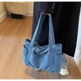 thumbnail image 7 of SPEKSEE Large Capacity Washed Denim Tote Bag, Casual Daily Shoulder Handbag with Zip‑Top Closure Roomy Denim Purse for Work Commute Shopping Travel, 7 of 7