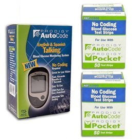 Prodigy Autocode Glucose Meter Kit Combo  (Meter Kit and Test Strips (Best Glucose Meter With Cheapest Strips)