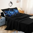 thumbnail image 6 of Black Marble Comforter Set Blue Bed in A Bag Black and Gold Swirl Psychedelic Bedding Set Boho Tie Dye Bed Set with Comforter and Sheet Set, 6 of 8