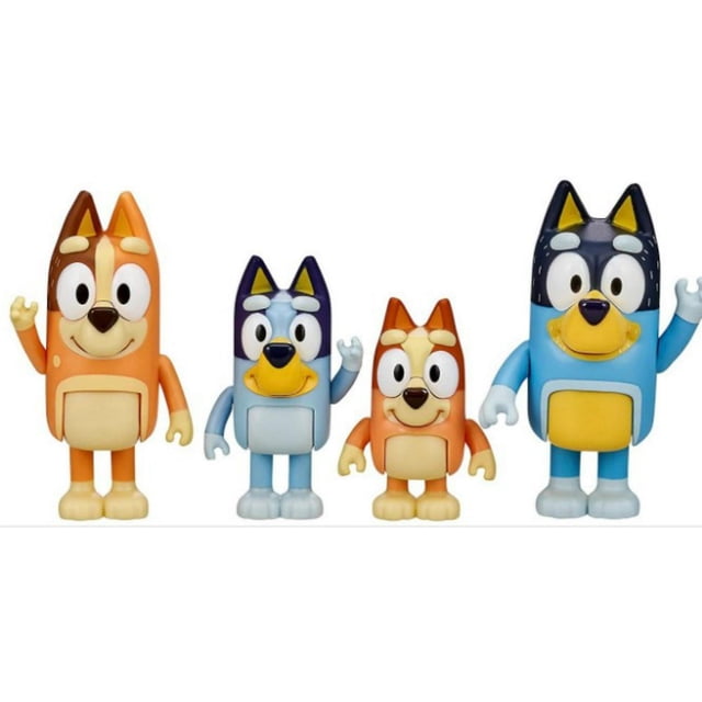 BFCDW Action Figure Bluey & Family Bingo Toys 4 Pcs Pack Set Collection Toys Kids Gift