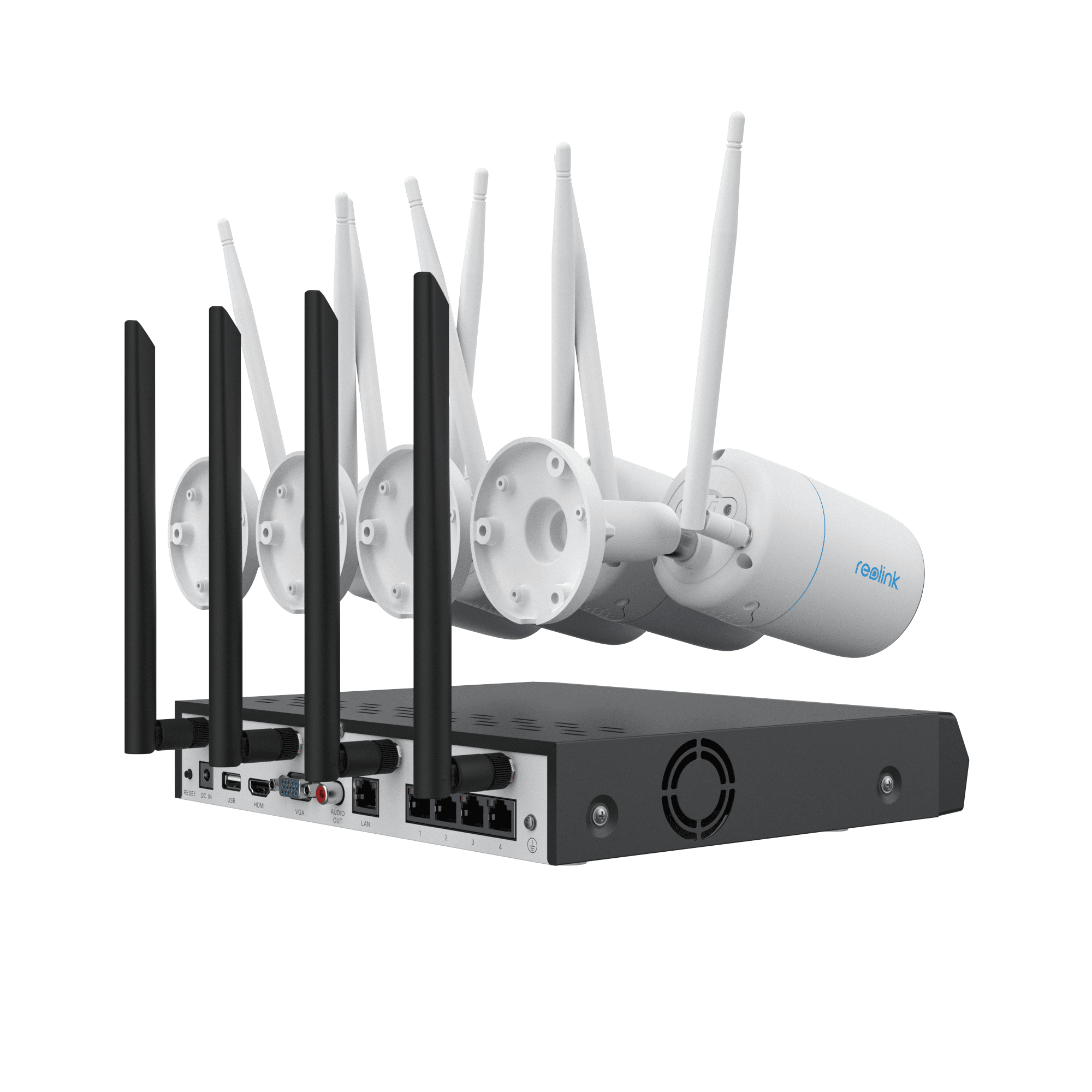Reolink 12 Channel All-Powerful 4K WIFI Security Camera System,4 pcs WIFI 8MP Camera, 12CH NVR, Two-way Audio