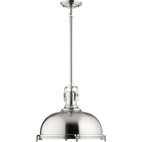 804-17-65 Quorum Lighting Hinge - 1 Light Pendant in Transitional style - 16.5 inches wide by 15 inches high-Satin Nickel Finish