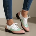 thumbnail image 2 of Women's Chunky Low Heels Wingtip Oxfords Shoes Pointed Toe Lace Up Low Top Vintage Pumps Shoes, 2 of 6