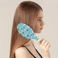 thumbnail image 3 of Honeycomb Pattern Detangler Brush - Round Bristle Brush for All Hair Types, Yellow Bee Theme, Reduces Static & Breakage, 3 of 5