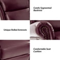 thumbnail image 6 of Power Genuine Leather Recliner Chairs Set of 2 Nailhead Trim Swivel Rocking Power Lounges Apartment Burgundy, 6 of 8
