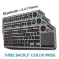 thumbnail image 2 of Bluetooth Wireless Keyboard with Touchpad 7-Colors Backlit 2.4G Rechargeable Trackpad Keyboard for Smart TV, 2 of 5