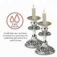 thumbnail image 5 of Ner Mitzvah, Safety (Center Pin) Candle Holder - Nickel Plated, Gold Drip Cup (2 Pack), 5 of 5