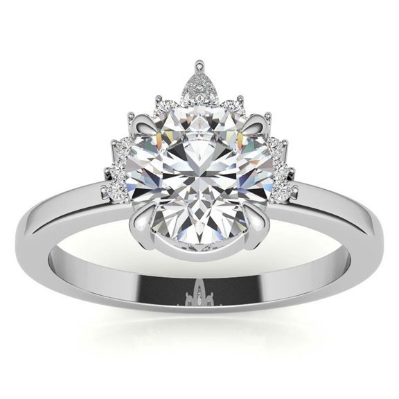 Auory Moissanite White Gold Plated Over 925 Sterling Silver Ring for Women Jewelry Gifts, Birthday Gifts
