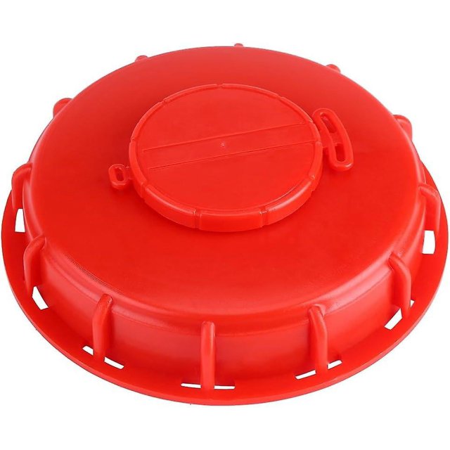 2024, tapa del tanque IBC, tapa de la tapa del totalizador IBC para tanque de agua líquida, plástico rojo 163 mm
