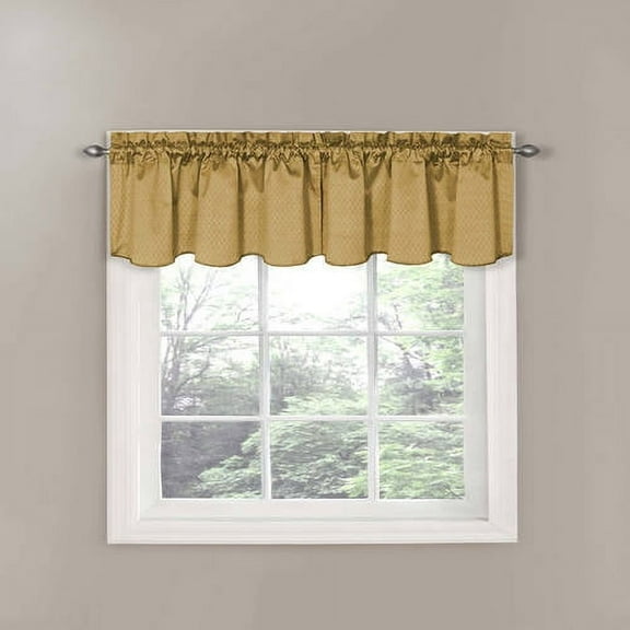 Eclipse Canova Solid Room Darkening Rod Pocket Valance, Gold, 42 x 21