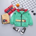 thumbnail image 3 of Toddler Boys Hooded Shirt Kids Train Long Sleeve Zipper Jacket Cartoon Windproof Sweatshirts Spring Summer Coat Tops for Baby Boy 1-4 Years, 3 of 4