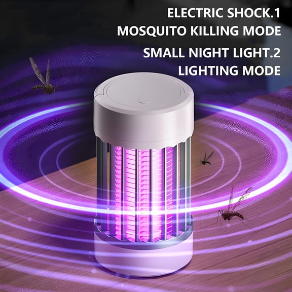 HIBIBUD 2026 New Indoor Bug Zapper with Fan,1500V High Voltage Lighted Mosquito Lamp Trap,Usb Cable Plug-In Electric Insect Killer Catching Moth Mosquitoes Gnat Fruit Flies (No Battery)