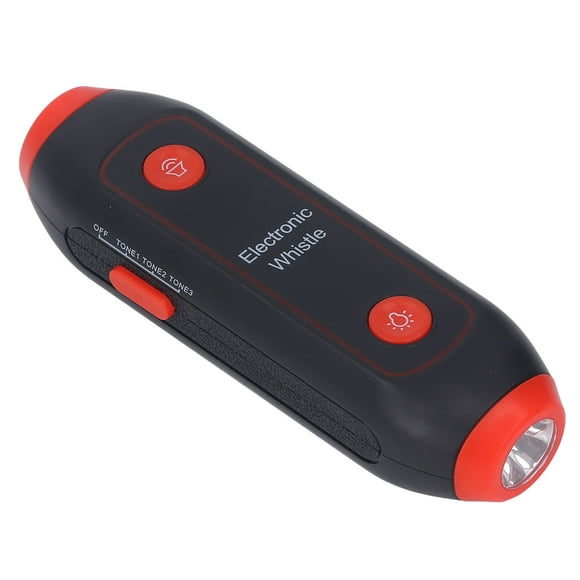 YUMILI Sifflet électronique, 3 tonalités 3 Niveaux de Volume Sifflet sans soufflage avec lumière LED pour l'entraînement de Professeur de Sport Arbitre(Rouge)