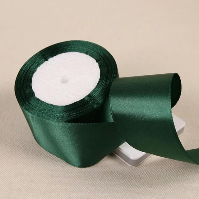 Stain Wrap Ribbon, Christmas Day Decorative Ribbon 6mm 10mm 15mm 20mm 25mm 40mm 50mm Silk Satin Ribbons Christmas Wedding Party Decoration Gift Wrapping Wine Red Ribbons(Dark Green,20mm)