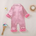 thumbnail image 5 of Tfken Girls Pajamas Jumpsuit Long Sleeve Fall Winter Comfy Casual Sleepwear Homewear Button Daily Wear Soft Loungewear Toddler Comfortable Clothes Size 0-3 Months Pink, 5 of 9