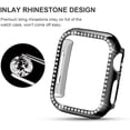 thumbnail image 3 of KOMI Compatible for Apple Watch Case 38mm 40mm 42mm 44mm Bling Crystal Diamonds Rhinestone Bumper Cover for Women Girl, Hard PC Protective Frame for iWatch Series 6/5/4/3/2/1/SE/SE2-42mm Black, 3 of 8