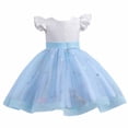thumbnail image 2 of YWDJ Children Baby Girls Middle-aged Childrens Sleeveless Embroidery Mesh Dress Gauze Dress Princess Dress Blue 6-7T, 2 of 9