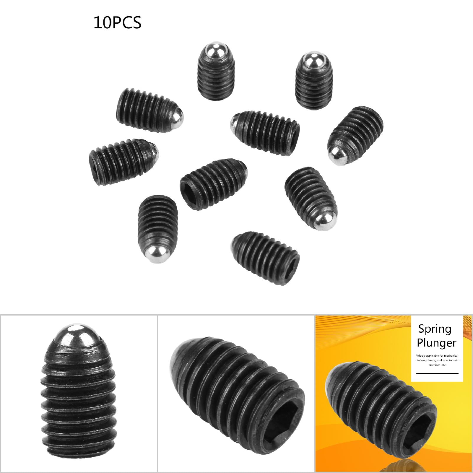 EZSPTO Steel Ball Plunger, Spring Plunger Ball,10pcs M8 Screw Thread